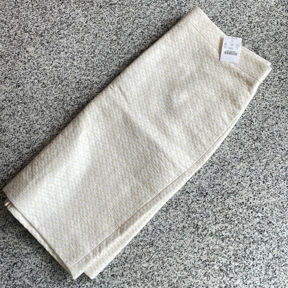 New with Tags J. Crew White & Tan Pencil Skirt